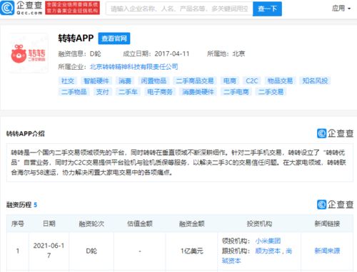 轉(zhuǎn)轉(zhuǎn)完成1億美元D輪融資，小米集團(tuán)領(lǐng)投，二手交易平臺再迎資本熱潮
